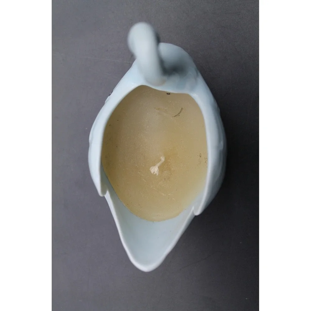 Vintage California Swan Candle Holder Light Blue Porcelain Made in Japan 4